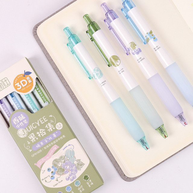 Fruity Aroma Colored Gel Pens for Note Taking, 4PCS Pastel Gel Pens Colored  Ink Quick Dry, Retractable Cute Pen Fine Point 0.5mm - AliExpress